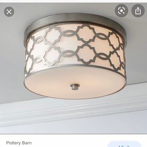 Pottery Barn Delphine Trellis ceiling light silver